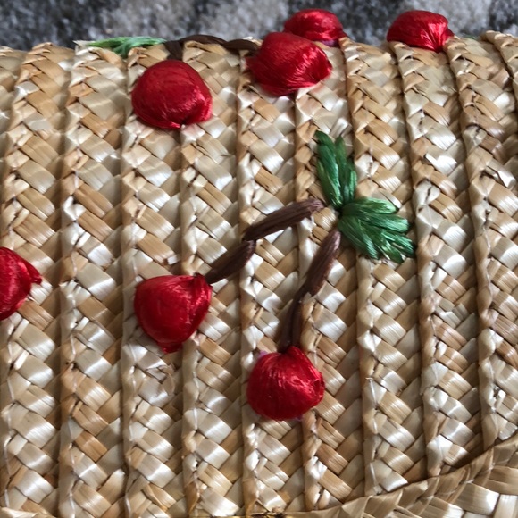Allover Cherry Embroidered Woven Purse/Clutch - Picture 5 of 8